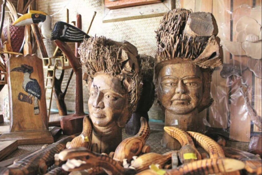 Arunachal Wood Carvings and Headgear