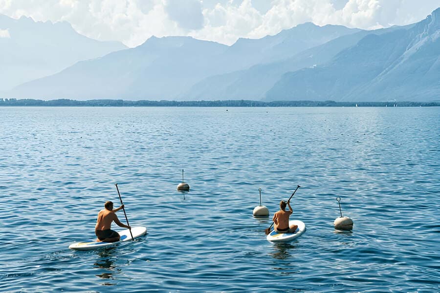 Paddle Boarding at Geneva Lake